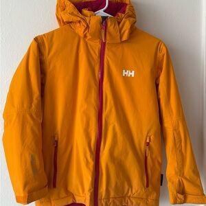 Helly Hansen Youth Orange Hooded Ski Jacket size 12.